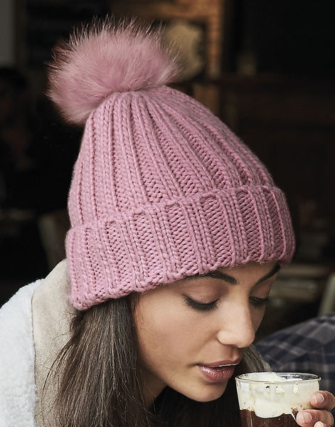 Bonnet tricoté publicitaire unisexe | Mag-Aba Dusky Pink