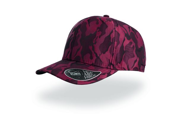 Casquette 6 pans Mid Visor style camouflage publicitaire | Phase Burgundy