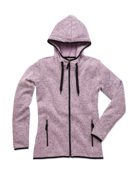 Polaire personnalisée femme manches longues | Active Knit Fleece Jacket Women Purple Melange