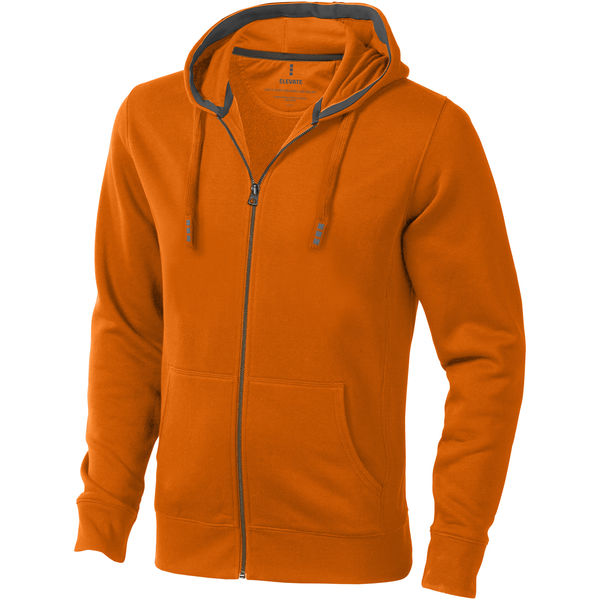 Sweater personnalisé capuche full zip Arora Orange
