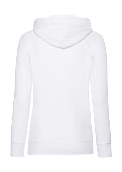 Sweatshirt publicitaire femme manches longues avec capuche | Ladies Lightweight Hooded Sweat Jacket White