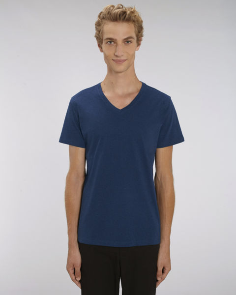 T-shirt col V homme | Stanley Presenter Black Heather Blue