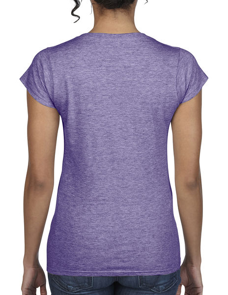 T-shirt femme col v softstyle personnalisé | Kingsey Falls Heather Purple