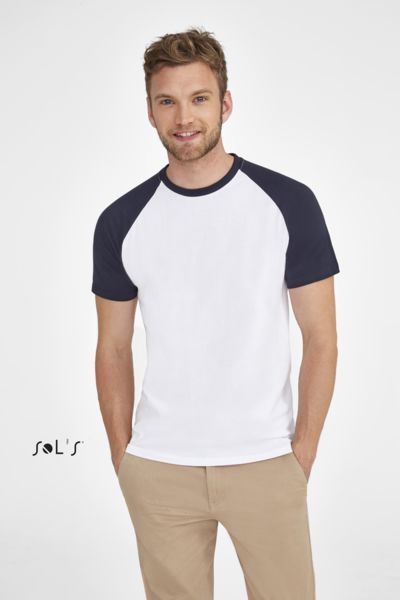 Tee-shirt publicitaire homme bicolore manches raglan | Funky