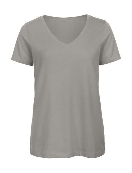 T-shirt organic col v femme personnalisé | Inspire V women Light Grey