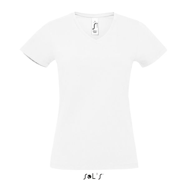 Tee-shirt publicitaire femme col V | Imperial V Women Blanc