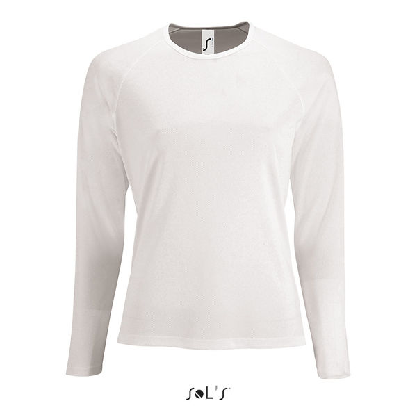 Tee-shirt publicitaire sport femme | Sporty LSL Women Blanc