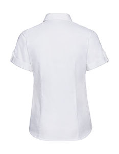Chemise femme manches courtes twill roll-up publicitaire | Chiba White