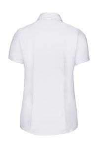 Chemise femme manches courtes à chevrons publicitaire | Pontchartrain White