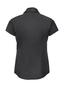 Chemise en tencel femme avec manches courts publicitaire | Mokpo Black