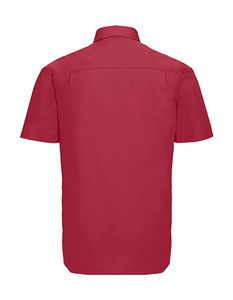 Chemise homme popeline pur coton manches courtes publicitaire | Nehru  Classic Red