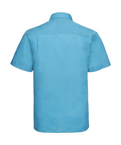 Chemise homme popeline polycoton manches courtes personnalisée | Therrien Turquoise