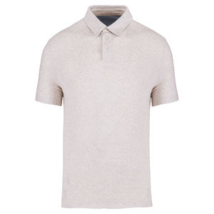 Polo maille gaufrée vegan homme publicitaire Recycled cream heather