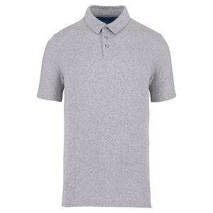 Polo maille gaufrée vegan homme publicitaire Recycled oxford grey