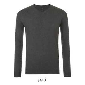 Pull personnalisé col v homme | Glory Men Anthracite chiné