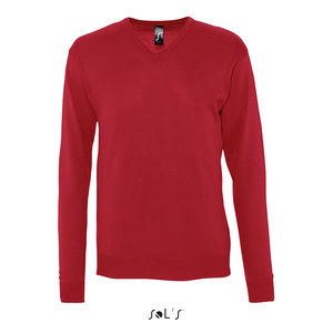 Pull publicitaire col v homme | Galaxy Men Rouge