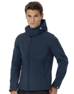 Veste softshell capuche homme publicitaire | Hooded Softshell men Navy