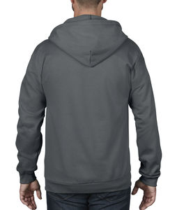 Sweatshirt publicitaire homme manches longues avec capuche | Adult Fashion Full-Zip Hooded Sweat Charcoal