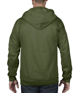Sweatshirt publicitaire homme manches longues avec capuche | Adult Fashion Full-Zip Hooded Sweat City Green