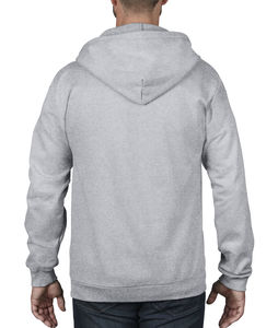 Sweatshirt publicitaire homme manches longues avec capuche | Adult Fashion Full-Zip Hooded Sweat Heather Grey