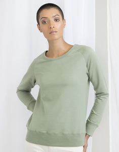 Sweatshirt personnalisé femme manches longues raglan | Herrick Soft Olive