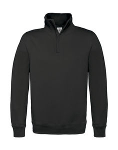 Sweatshirt publicitaire manches longues | ID.004 Cotton Rich 1 4 Zip Sweat Black