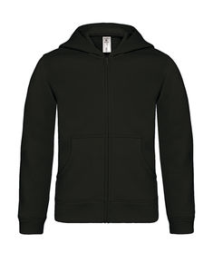 Sweatshirt personnalisé enfant manches longues avec capuche | Hooded Full Zip kids Sweat Black
