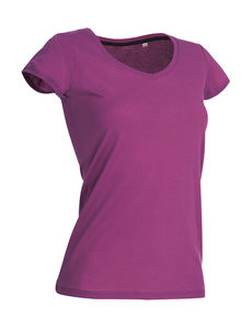 T-shirt publicitaire femme manches courtes cintré col en v | Megan V-neck Cupcake Pink