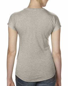 T-shirt publicitaire femme manches courtes col en v | Women`s Tri-Blend V-Neck Heather Slate