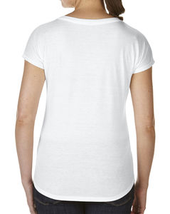 T-shirt publicitaire femme manches courtes col en v | Women`s Tri-Blend V-Neck White