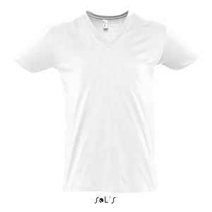 Tee-shirt publicitaire homme col V profond | Master Blanc