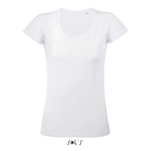 Tee-shirt publicitaire femme col rond en jersey fin | Must Women Blanc
