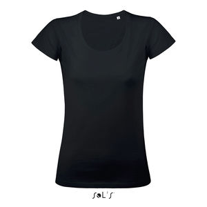 Tee-shirt publicitaire femme col rond en jersey fin | Must Women Noir profond