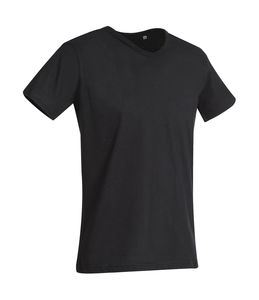 T-shirt publicitaire homme manches courtes col en v | Ben V-neck Black Opal