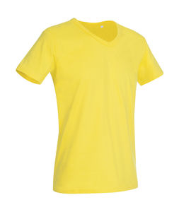 T-shirt publicitaire homme manches courtes col en v | Ben V-neck Daisy Yellow