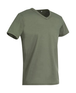 T-shirt publicitaire homme manches courtes col en v | Ben V-neck Military Green