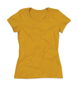 T-shirt publicitaire femme manches courtes | Janet Crew Neck Women Indian Yellow