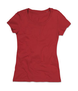 T-shirt publicitaire femme manches courtes | Janet Crew Neck Women Pepper Red