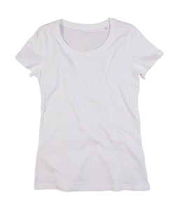T-shirt publicitaire femme manches courtes | Janet Crew Neck Women White