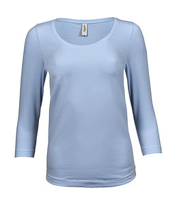 T-shirt cintré personnalisé femme manches 3/4 | Arhus Light Blue