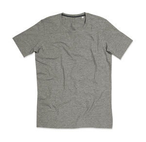 T-shirt personnalisé homme manches courtes cintré | Clive Crew Neck Grey Heather