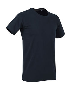 T-shirt personnalisé homme manches courtes cintré | Clive Crew Neck Marina Blue