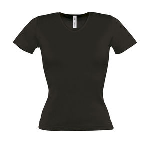 T-shirt publicitaire femme manches courtes col en v cintré | Watch women V-Neck Black