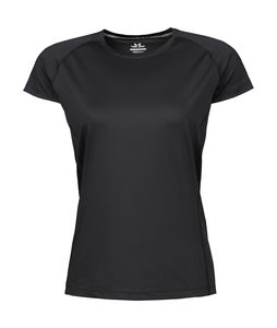 T-shirt publicitaire femme manches courtes raglan | Ansager Black