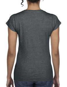 T-shirt femme col v softstyle personnalisé | Kingsey Falls Dark Heather