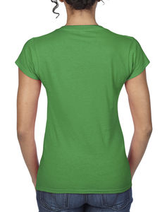 T-shirt femme col v softstyle personnalisé | Kingsey Falls Irish Green