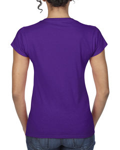 T-shirt femme col v softstyle personnalisé | Kingsey Falls Purple