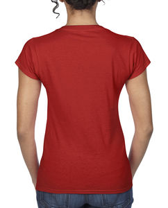 T-shirt femme col v softstyle personnalisé | Kingsey Falls Red