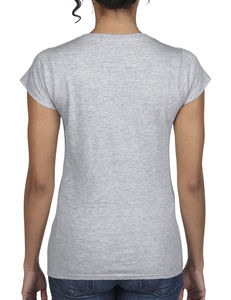 T-shirt femme col v softstyle personnalisé | Kingsey Falls Sport Grey