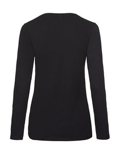 T-shirt femme manches longues valueweight publicitaire | Ladies Valueweight Long Sleeve T Black